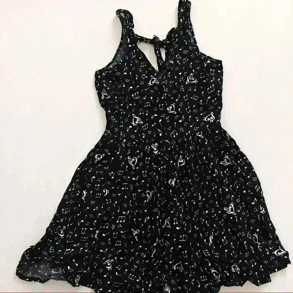 Hot Topic Music Note Skater Dress Open Tie Back - Picture 7 of 8